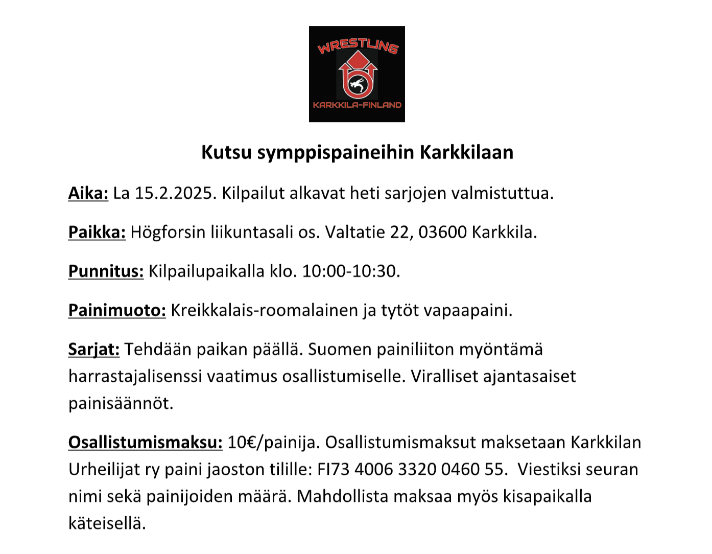 Symppispainit Karkkila 2025